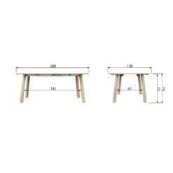 WOOOD Lange Jan Uitschuifbare Eettafel - Eiken - Zwart - 75x120x120