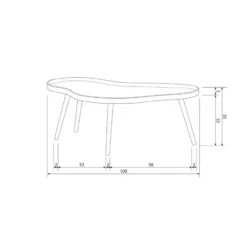 WOOOD Mae Bijzettafel - Grenen/MDF - Alpaca - 35x100x58