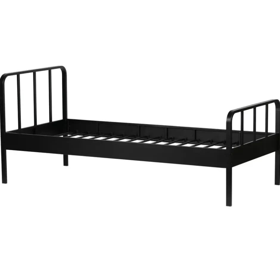 WOOOD Mees Bed - Metaal - Zwart - 90x208x95