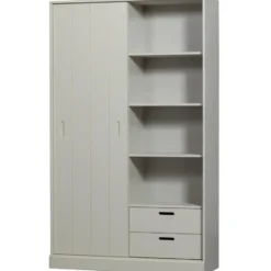 WOOOD Mila Schuifdeurkast - Grenen - Dust - 200x120x42