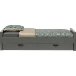 WOOOD Morris Bed Excl Lade - Grenen - Leem - 214x53x95