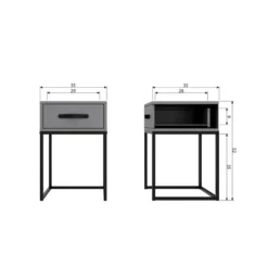 WOOOD Morris Nachtkast - Grenen - Leem - 52x35x35