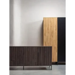 WOOOD New Gravure Hoge Kast - Eiken - Naturel - 210x60x42