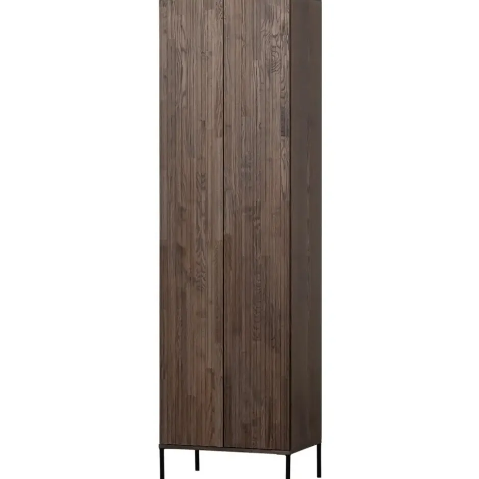 WOOOD New Gravure Hoge Kast - Essen - Espresso - 210x60x42