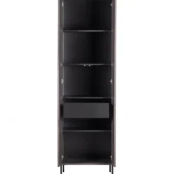 WOOOD New Gravure Hoge Kast - Essen - Espresso - 210x60x42