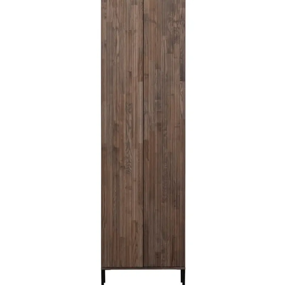 WOOOD New Gravure Hoge Kast - Essen - Espresso - 210x60x42