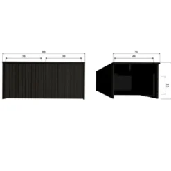 WOOOD New Gravure Kistbank - Grenen - Zwart - 40x88x50