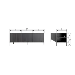 WOOOD New Gravure Tv Meubel - Eiken - Naturel - 56x150x44