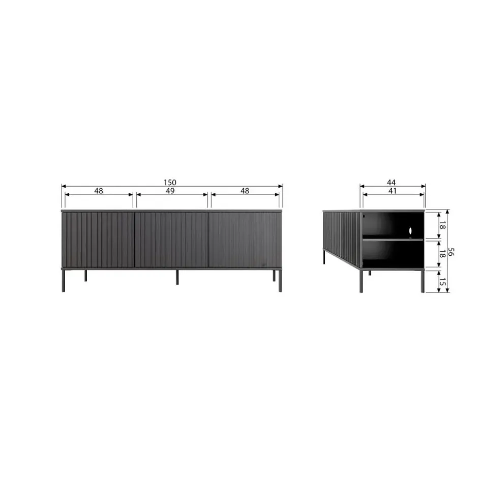 WOOOD New Gravure Tv Meubel - Eiken - Naturel - 56x150x44