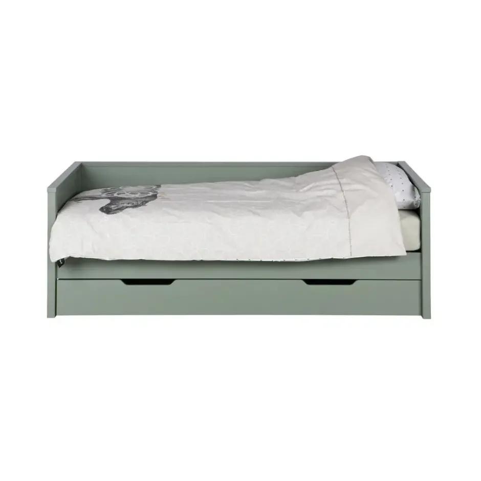 WOOOD Nikki Bedbank Excl Lade - Grenen - Jadegroen - 73x208x100
