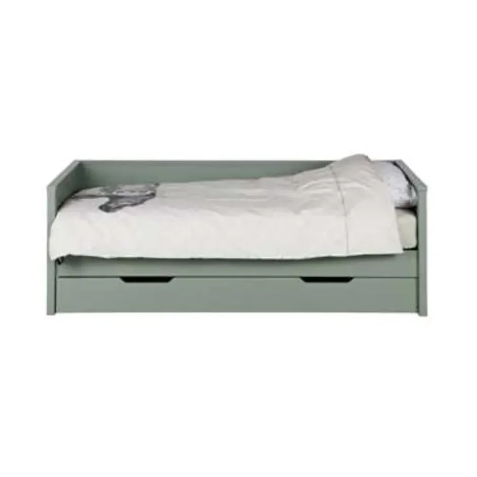 WOOOD Nikki Bedbank Excl Lade - Grenen - Jadegroen - 73x208x100