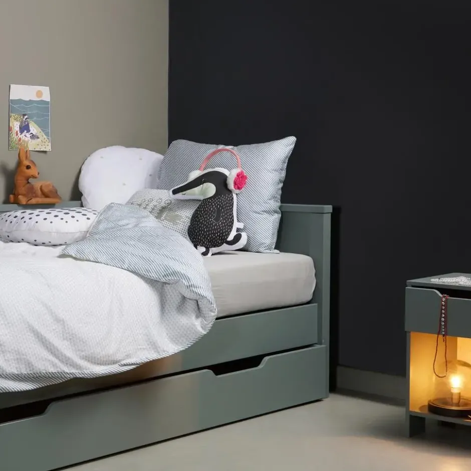 WOOOD Nikki Bedbank Excl Lade - Grenen - Jadegroen - 73x208x100