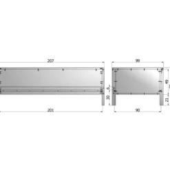 WOOOD Nikki Bedbank Incl Bedlade - Grenen - Groen - 208x100