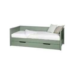 WOOOD Nikki Bedbank Incl Bedlade - Grenen - Groen - 208x100