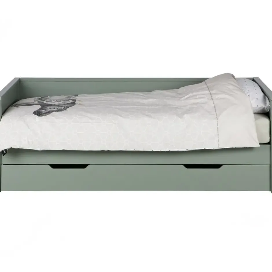 WOOOD Nikki Bedbank Incl Bedlade - Grenen - Groen - 208x100