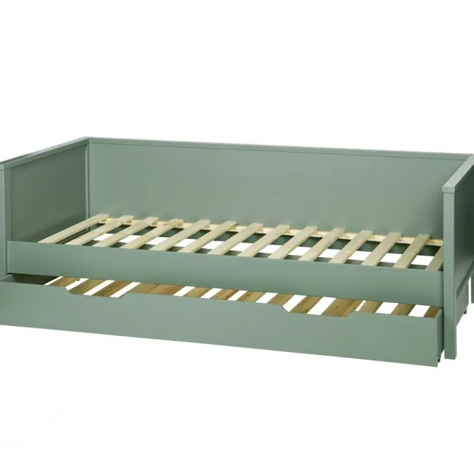 WOOOD Nikki Bedbank Incl Bedlade - Grenen - Groen - 208x100