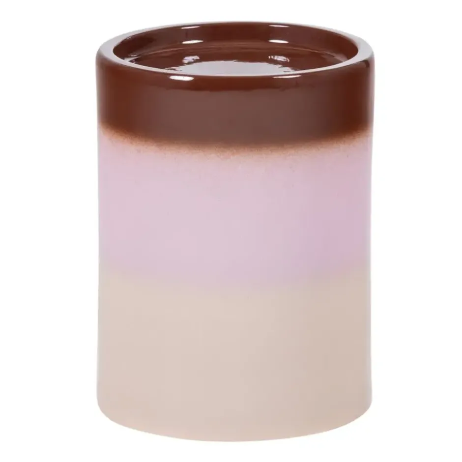WOOOD Ollo Bijzettafel Ø 35 CM - Keramiek - Roze/Bruin - 44x35x35