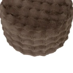 WOOOD Olven Poef Laag - Fluffy Stof - Bruin - 36x60x60