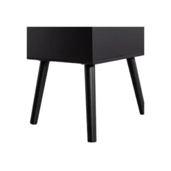 WOOOD Ozzy Nachtkastje - Hout - Zwart - 75x36x30