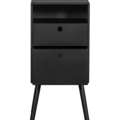 WOOOD Ozzy Nachtkastje - Hout - Zwart - 75x36x30