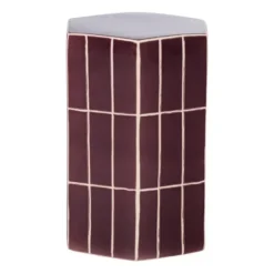WOOOD Plu Decoratieve Bijzettafel - Keramiek - Paars - 42x30x26