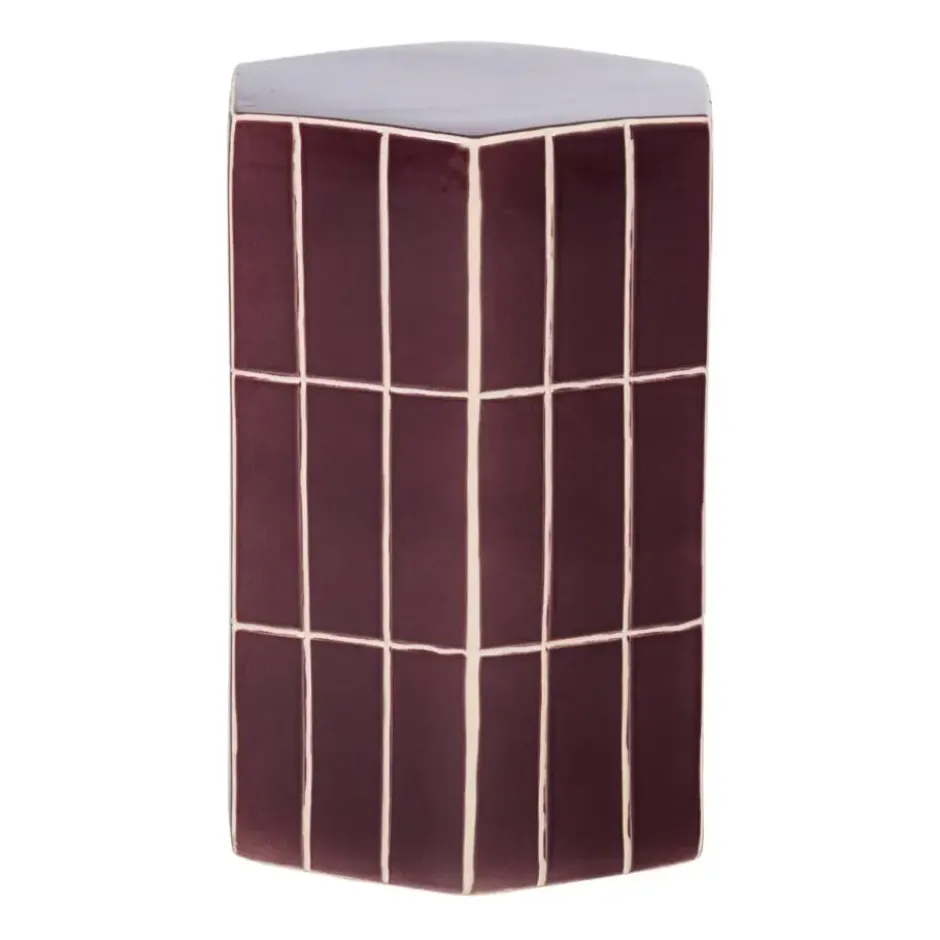 WOOOD Plu Decoratieve Bijzettafel - Keramiek - Paars - 42x30x26
