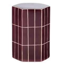 WOOOD Plu Decoratieve Bijzettafel - Keramiek - Paars - 42x30x26