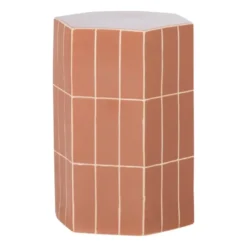 WOOOD Plu Decoratieve Bijzettafel - Keramiek - Oudroze - 54x38x32