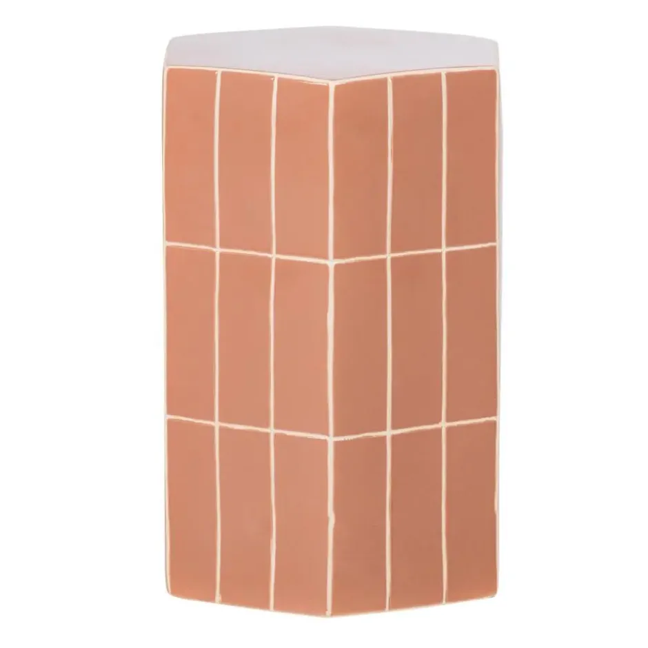 WOOOD Plu Decoratieve Bijzettafel - Keramiek - Oudroze - 54x38x32