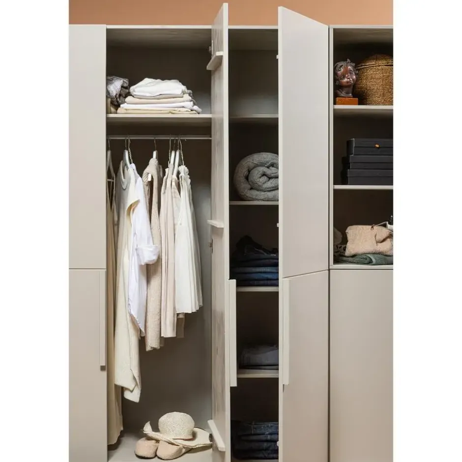 WOOOD Pure 3-deurs Hang/Legkast Splitdeur - Grenen - Dust - 215x142x60