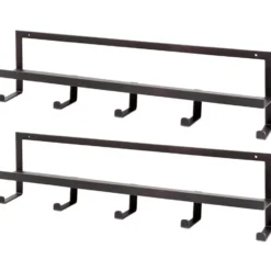 WOOOD Quinn Kapstok 5 Haken - Metaal - Zwart - Set van 2