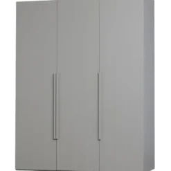 WOOOD Rens Kledingkast 3-Deurs - Noten/Grijs - 210x165x58