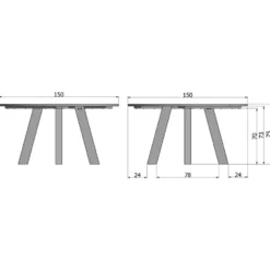 WOOOD Rhonda Eetkamertafel XL - Eiken - Blacknight - Ø150 cm