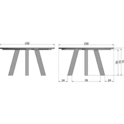 WOOOD Rhonda Eetkamertafel XL - Eiken - Blacknight - Ø150 cm