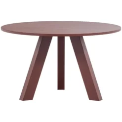 WOOOD Rhonda Eettafel Ø120 CM - Eiken - Bordeauxrood - 75x129x129