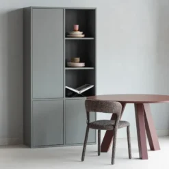WOOOD Rhonda Eettafel Ø120 CM - Eiken - Bordeauxrood - 75x129x129