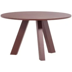 WOOOD Rhonda Eettafel Ø120 CM - Eiken - Bordeauxrood - 75x129x129