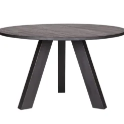 WOOOD Rhonda Eettafel - Eiken - Blacknight - Ø129 cm