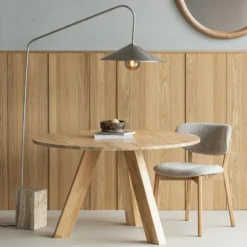 WOOOD Rhonda Eettafel - Rond - Eiken - Naturel - Ø129 cm