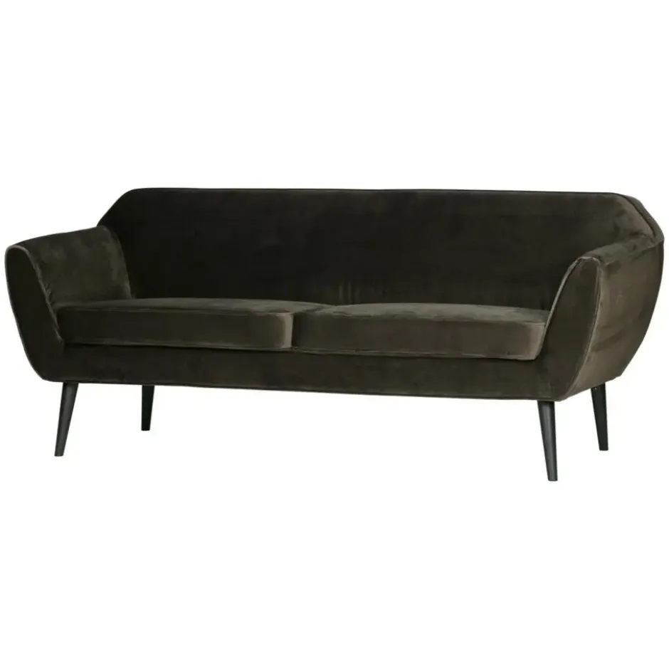 WOOOD Rocco 2-Zits Bank - Velvet - Warm Groen - 75x187x82