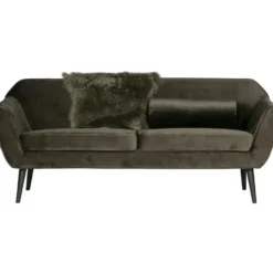 WOOOD Rocco 2-Zits Bank - Velvet - Warm Groen - 75x187x82