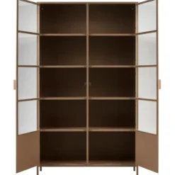 WOOOD Ronja Vitrinekast - Metaal - Military Brown - 189x110x43