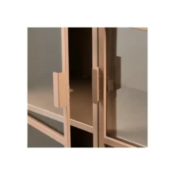 WOOOD Ronja Vitrinekast - Metaal - Military Brown - 189x110x43
