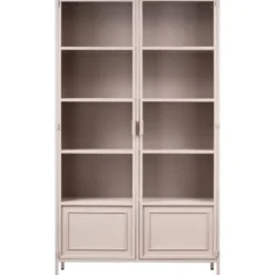 WOOOD Ronja Vitrinekast - Metaal - Soft Pink - 189x110x43