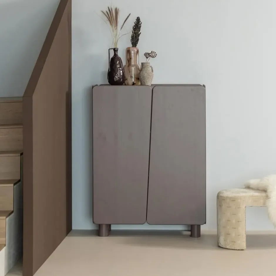 WOOOD Root Opbergkast 2-Deurs - Grenen - Truffel Bruin - 135x100x45