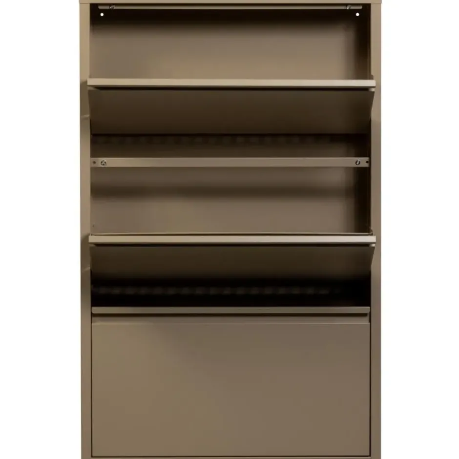 WOOOD Sabine 3-Vaks Schoenenkast - Metaal - Zand - 103x66x16