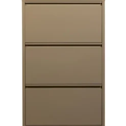 WOOOD Sabine 3-Vaks Schoenenkast - Metaal - Zand - 103x66x16