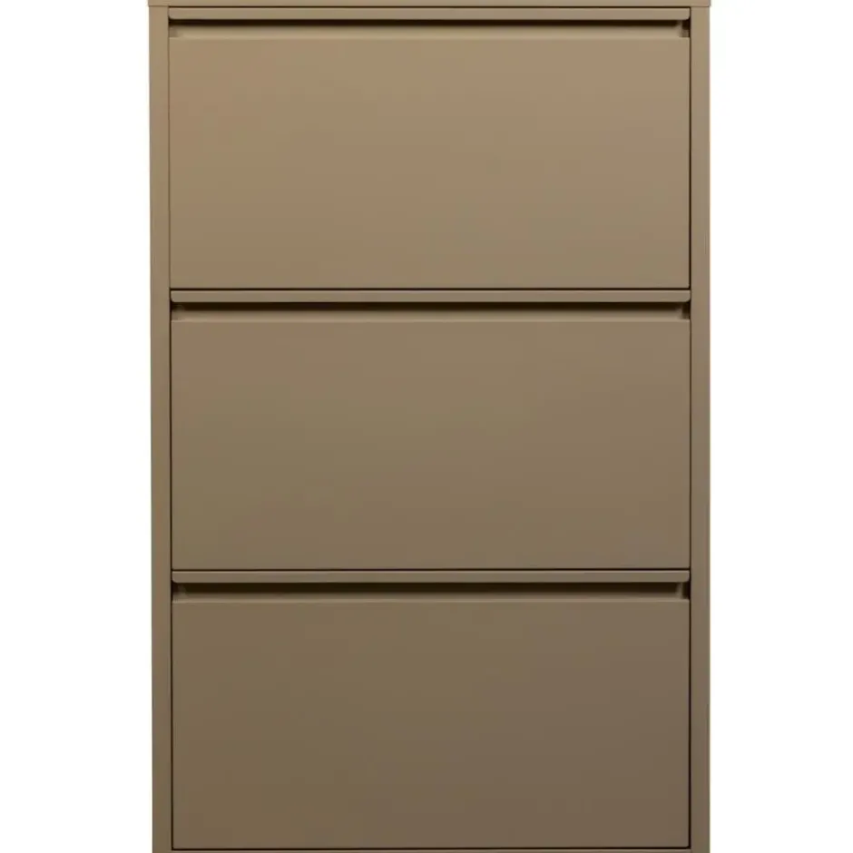 WOOOD Sabine 3-Vaks Schoenenkast - Metaal - Zand - 103x66x16