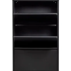 WOOOD Sabine 3-Vaks Schoenenkast - Metaal - Zwart - 103x66x16