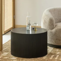 WOOOD Sanne Bijzettafel - Mdf - Zwart - 40x60x60